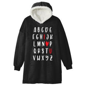 Teacher Alphabet ValentineS Hooded Wearable Blanket