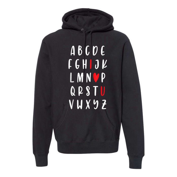 Teacher Alphabet ValentineS Premium Hoodie