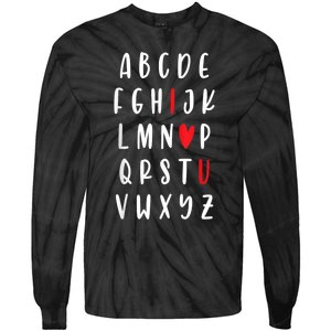 Teacher Alphabet ValentineS Tie-Dye Long Sleeve Shirt