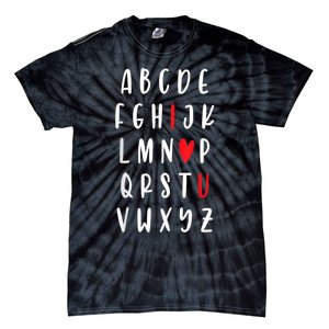 Teacher Alphabet ValentineS Tie-Dye T-Shirt