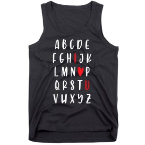 Teacher Alphabet ValentineS Tank Top