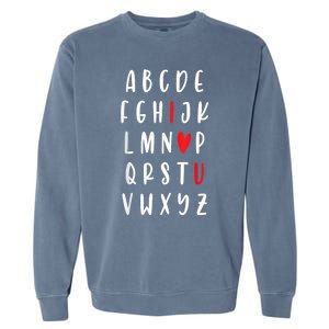 Teacher Alphabet ValentineS Garment-Dyed Sweatshirt