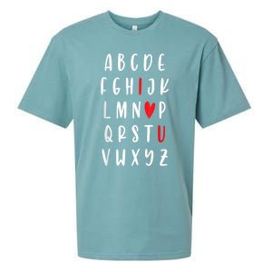 Teacher Alphabet ValentineS Sueded Cloud Jersey T-Shirt