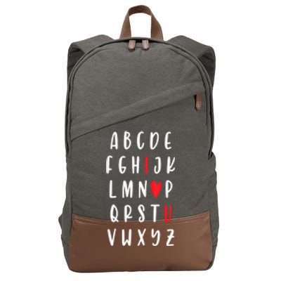 Teacher Alphabet ValentineS Day Abc Cotton Canvas Backpack