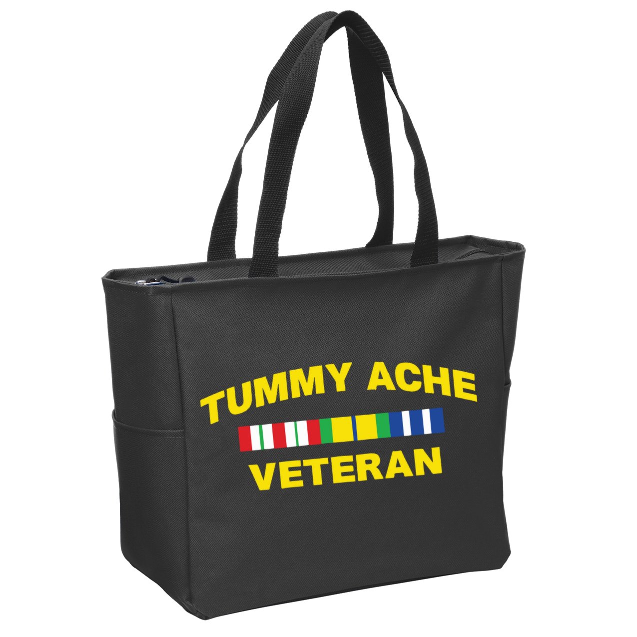 Tummy Ache Veteran Zip Tote Bag