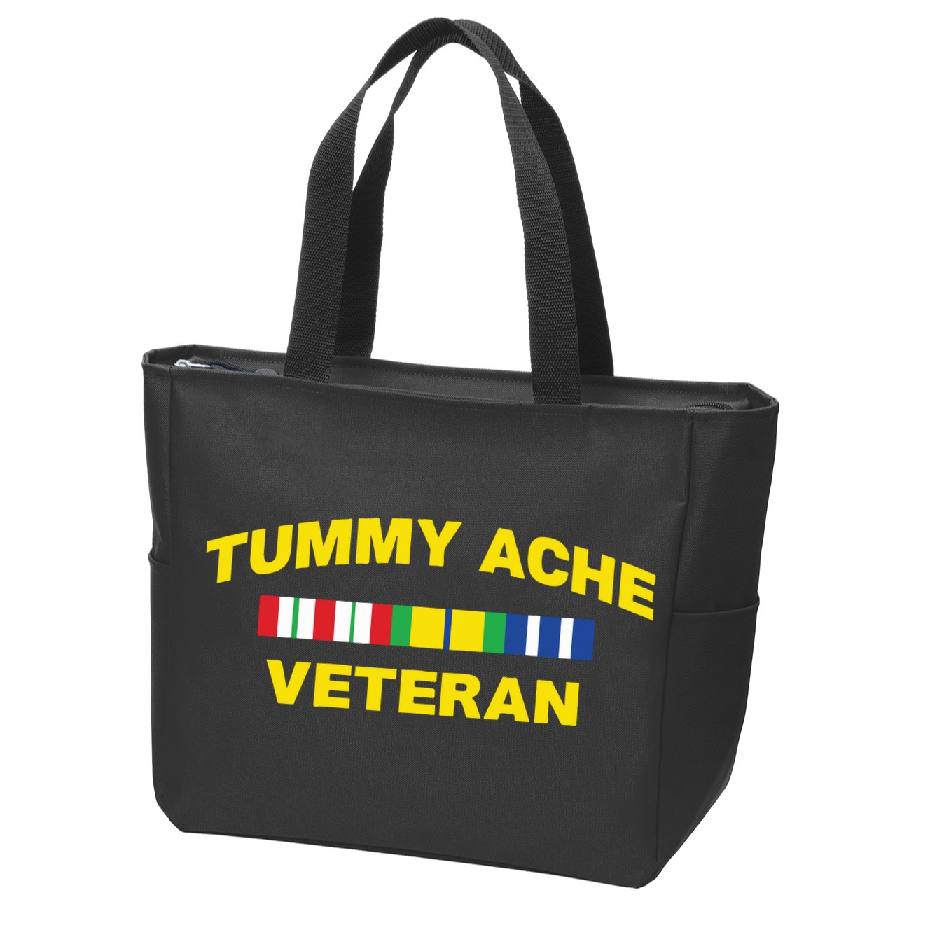 Tummy Ache Veteran Zip Tote Bag