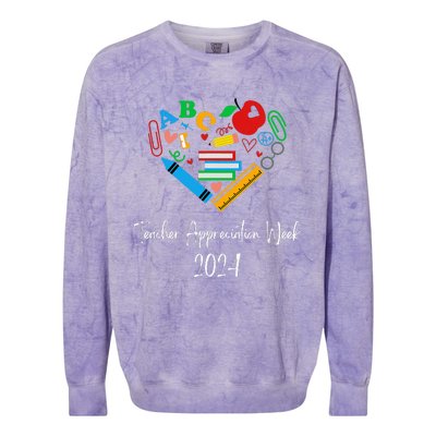 Teacher Appreciation Week 2024 Colorblast Crewneck Sweatshirt