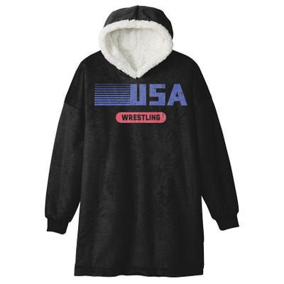 Team American Wrestling Vintage Hooded Wearable Blanket