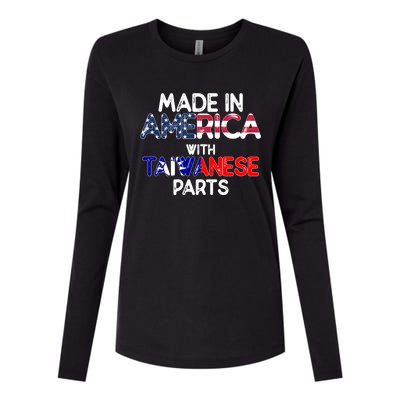 Taiwanese American With Flags Distressed Meaningful Gift Womens Cotton Relaxed Long Sleeve T-Shirt