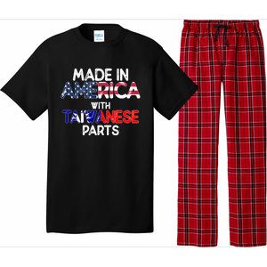 Taiwanese American With Flags Distressed Meaningful Gift Pajama Set