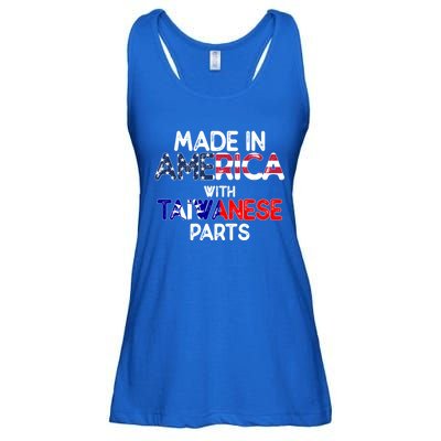 Taiwanese American With Flags Distressed Meaningful Gift Ladies Essential Flowy Tank