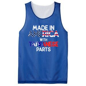 Taiwanese American With Flags Distressed Meaningful Gift Mesh Reversible Basketball Jersey Tank