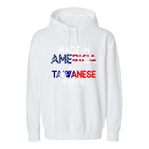 Taiwanese American With Flags Distressed Meaningful Gift Garment-Dyed Fleece Hoodie