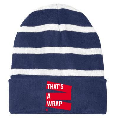 That's A Wrap Striped Beanie with Solid Band