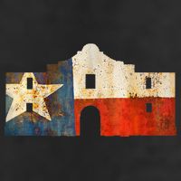Texas Alamo Wrapped In A Rustic Texas Flag Garment-Dyed Fleece Hoodie