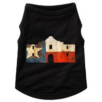 Texas Alamo Wrapped In A Rustic Texas Flag Doggie Tank