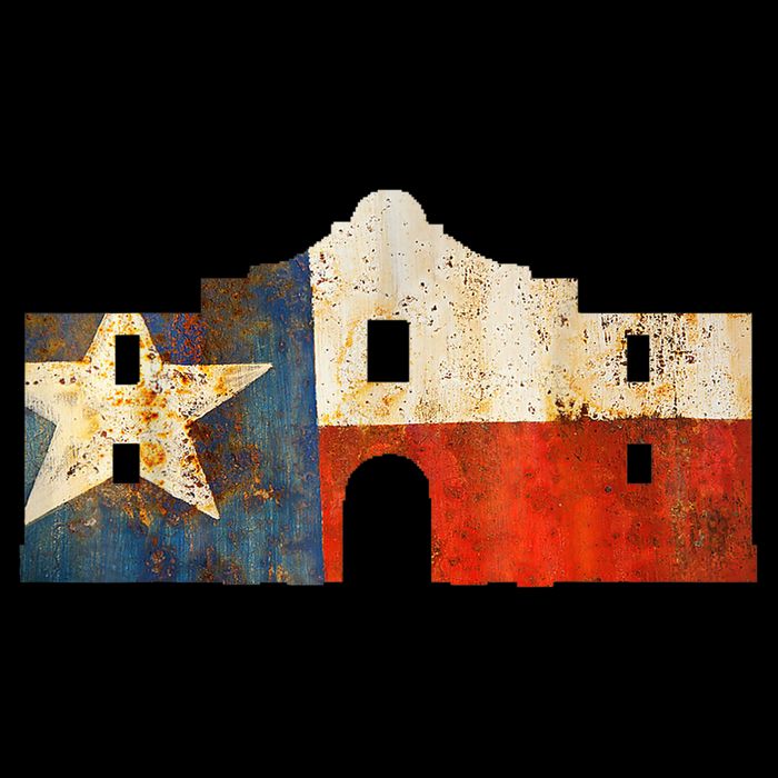 Texas Alamo Wrapped In A Rustic Texas Flag Flexfit Unipanel Trucker Cap