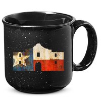 Texas Alamo Wrapped In A Rustic Texas Flag 15oz Campfire Ceramic Mug