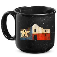 Texas Alamo Wrapped In A Rustic Texas Flag 15oz Campfire Ceramic Mug
