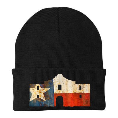 Texas Alamo Wrapped In A Rustic Texas Flag Beanie