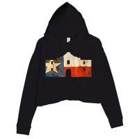 Texas Alamo Wrapped In A Rustic Texas Flag Crop Fleece Hoodie