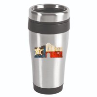 Texas Alamo Wrapped In A Rustic Texas Flag 16oz Travel Tumbler