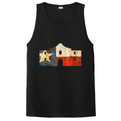 Texas Alamo Wrapped In A Rustic Texas Flag PosiCharge Competitor Tank