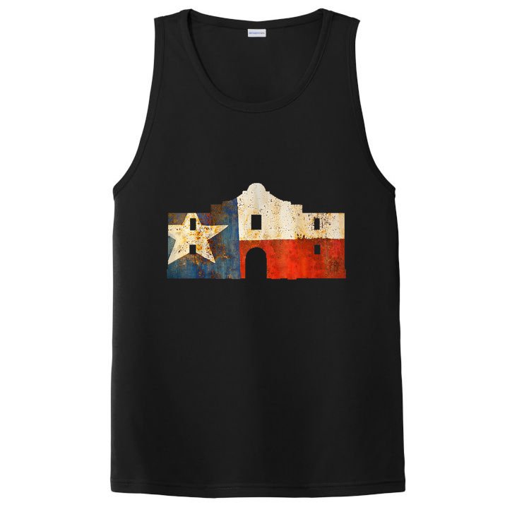 Texas Alamo Wrapped In A Rustic Texas Flag PosiCharge Competitor Tank