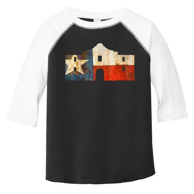 Texas Alamo Wrapped In A Rustic Texas Flag Toddler Fine Jersey T-Shirt