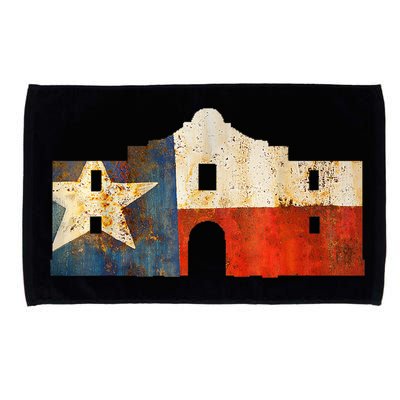Texas Alamo Wrapped In A Rustic Texas Flag Microfiber Hand Towel
