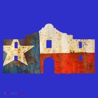 Texas Alamo Wrapped In A Rustic Texas Flag Sweatshirt