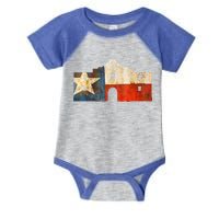 Texas Alamo Wrapped In A Rustic Texas Flag Infant Baby Jersey Bodysuit
