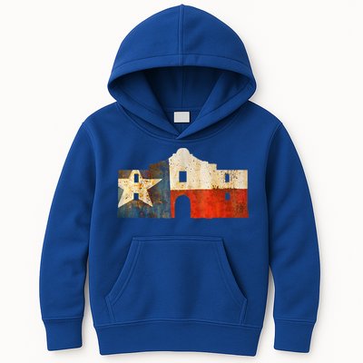 Texas Alamo Wrapped In A Rustic Texas Flag Kids Hoodie