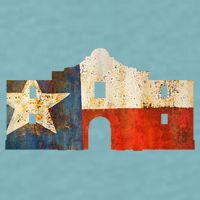 Texas Alamo Wrapped In A Rustic Texas Flag Sueded Cloud Jersey T-Shirt