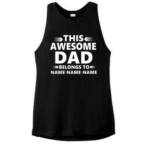 This Awesome Dad Belongs To Personalized Design Ladies PosiCharge Tri-Blend Wicking Tank