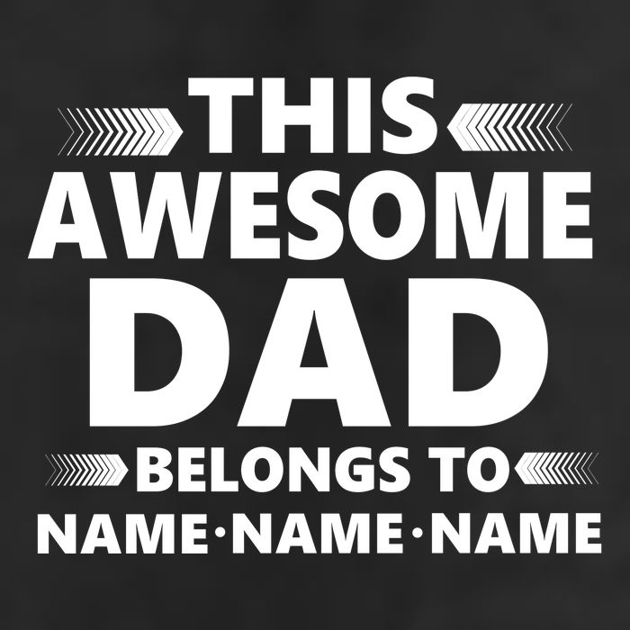 This Awesome Dad Belongs To Personalized Design 7 Panel Mesh Trucker Snapback Hat
