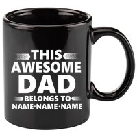 This Awesome Dad Belongs To Personalized Design 11oz C Handle Ceramic Mug