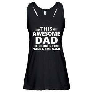 This Awesome Dad Belongs To Personalized Design Ladies Essential Flowy Tank