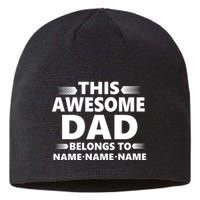 This Awesome Dad Belongs To Personalized Design Sustainable Beanie