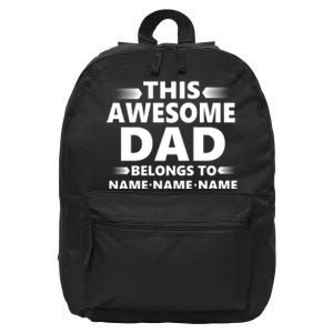 This Awesome Dad Belongs To Personalized Design 16 in Basic Backpack