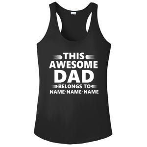 This Awesome Dad Belongs To Personalized Design Ladies PosiCharge Competitor Racerback Tank