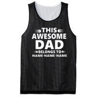 This Awesome Dad Belongs To Personalized Design Mesh Reversible Basketball Jersey Tank