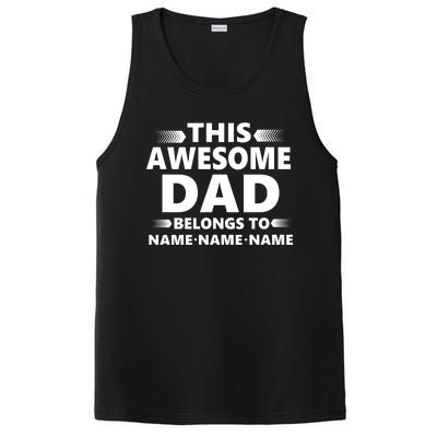 This Awesome Dad Belongs To Personalized Design PosiCharge Competitor Tank