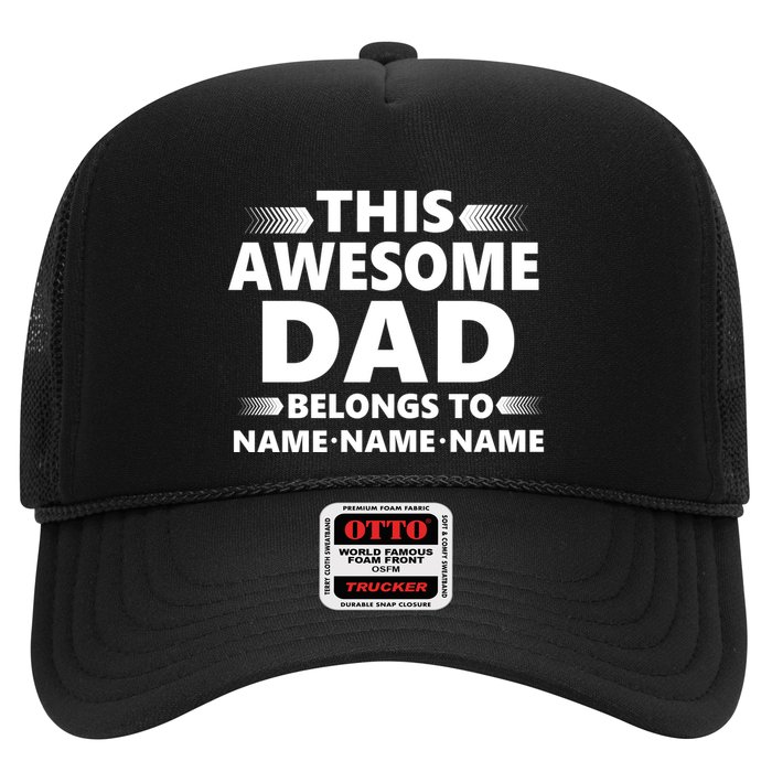 This Awesome Dad Belongs To Personalized Design Trucker Hat