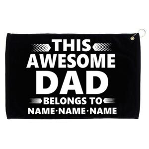 This Awesome Dad Belongs To Personalized Design Grommeted Golf Towel