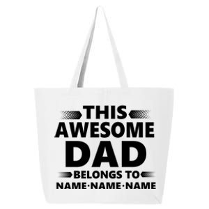 This Awesome Dad Belongs To Personalized Design 25L Jumbo Tote