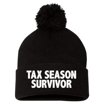 Tax Season Survivor Pom Pom 12in Knit Beanie