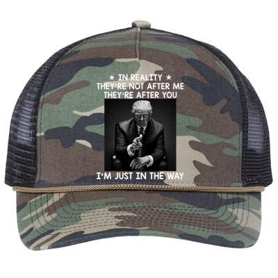 They're After You I'm Just In The Way Trump 2024 Retro Rope Trucker Hat Cap