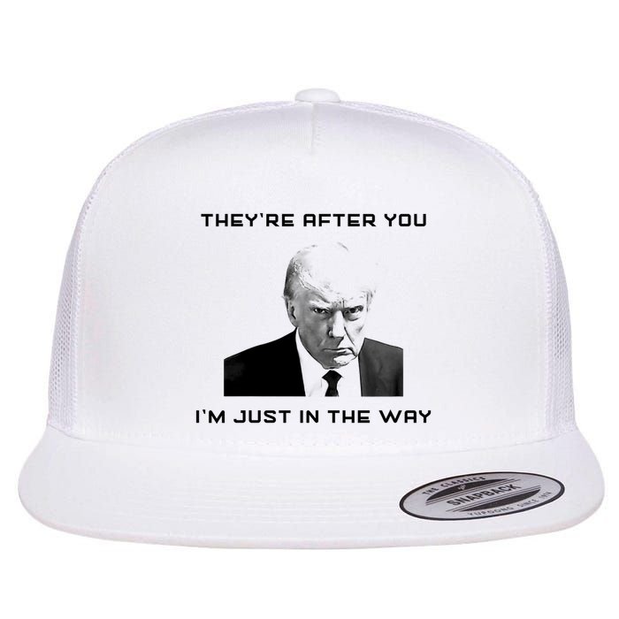 Theyre After You Im Just In The Way Donald Trump Flat Bill Trucker Hat