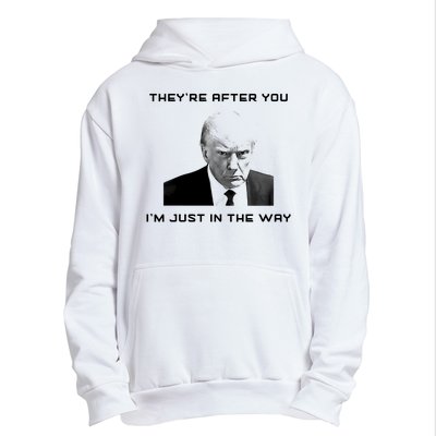 Theyre After You Im Just In The Way Donald Trump Urban Pullover Hoodie